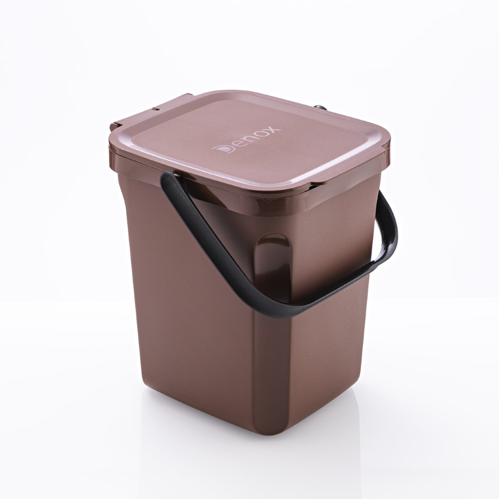 Denox - Cubo para basura orgánica 10 litros. Color Marrón. DENOX.