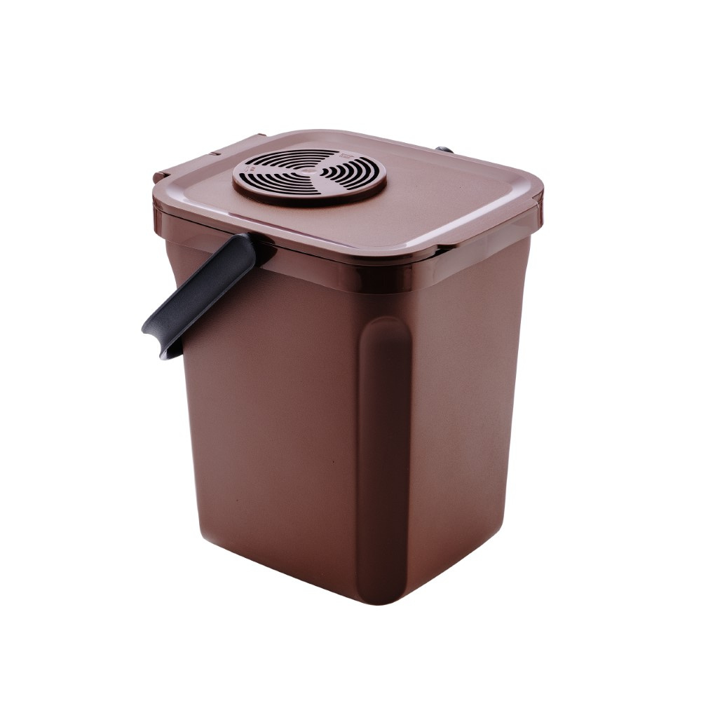 Denox - Cubo para basura orgánica con filtro de carbón activo. Capacidad 10 litros. Color Marrón. DENOX.