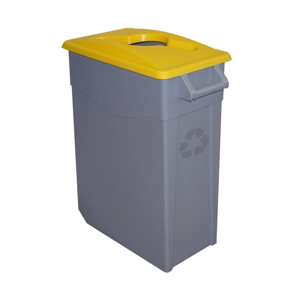 Denox - Contenedor de residuos Zeus abierto 65 litros. Color Amarillo.