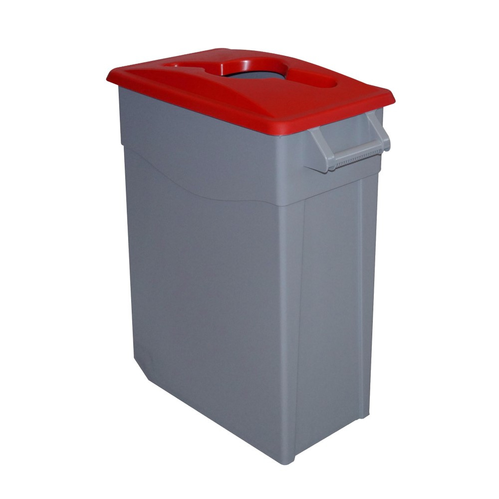 Denox - Contenedor de residuos Zeus abierto 65 litros. Color Rojo.
