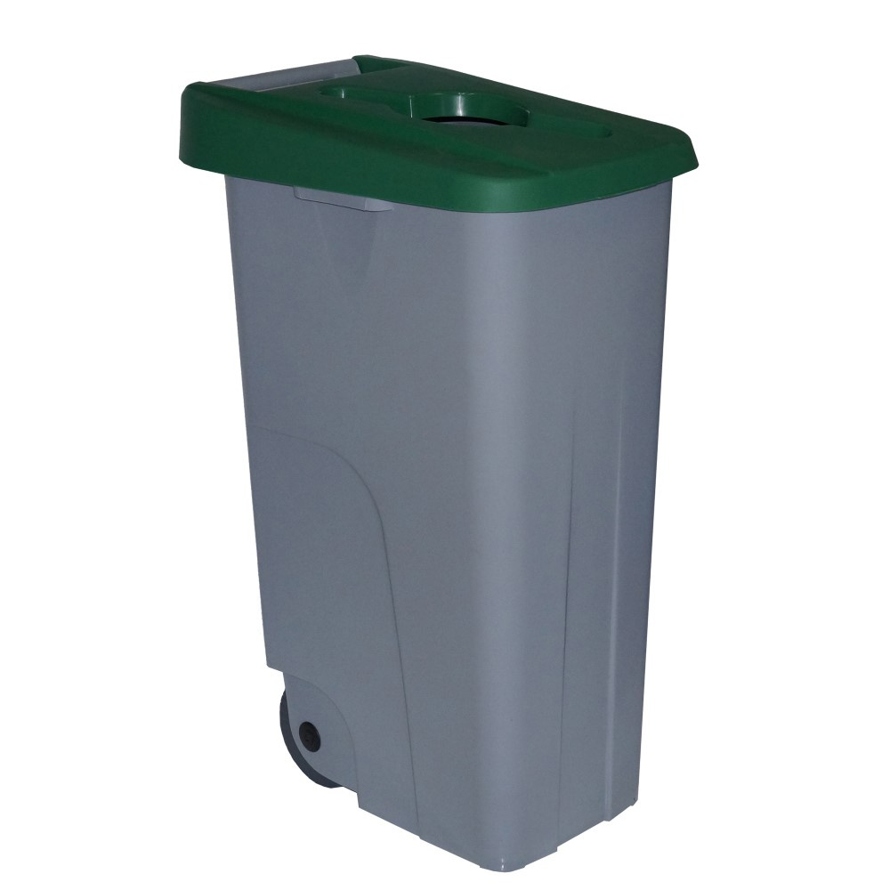 Denox - Contenedor de residuos Reciclo abierto 85 litros. Color Verde.