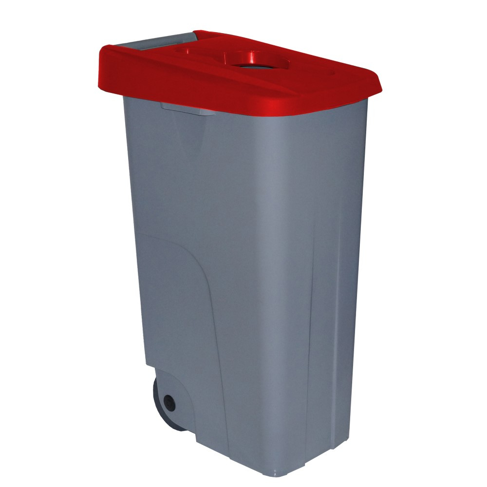Denox - Contenedor de residuos Reciclo abierto 85 litros. Color Rojo.