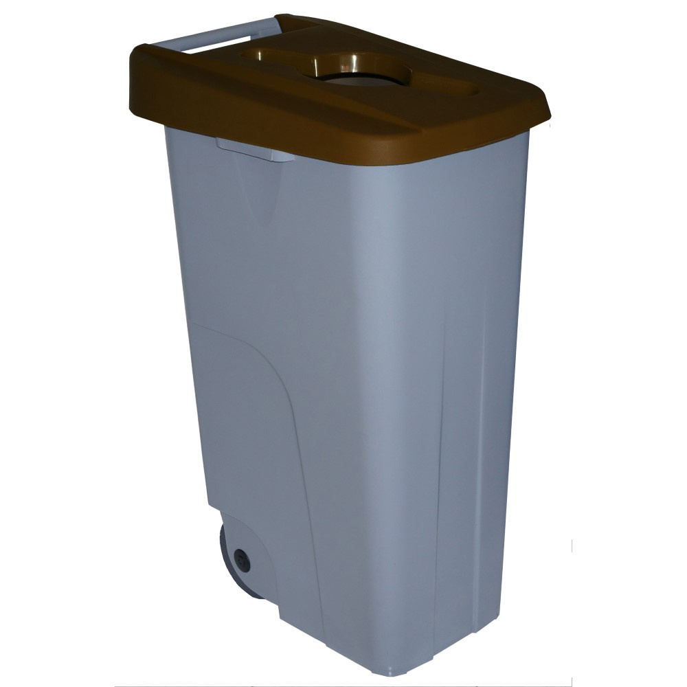 Denox - Contenedor de residuos Reciclo abierto 110 litros. Color Marrón.