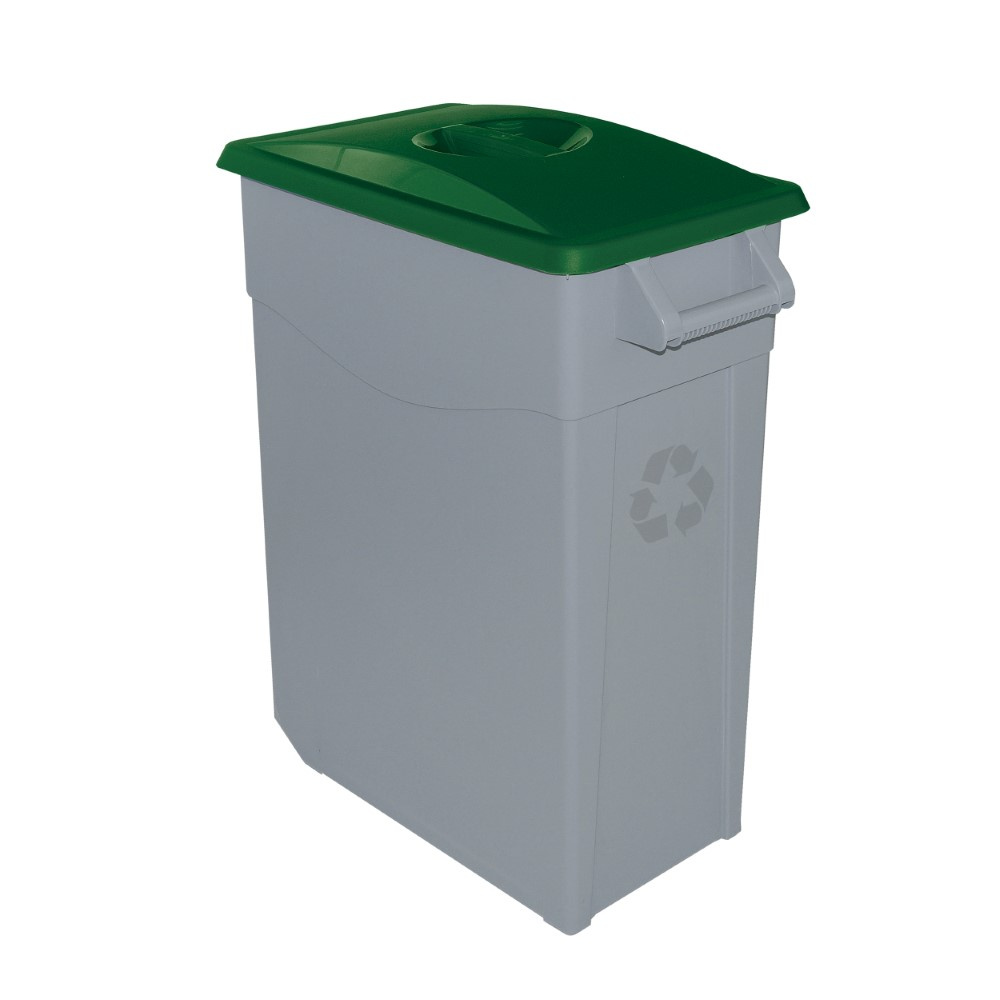 Denox - Contenedor de residuos Zeus cerrado 65 litros. Color Verde.