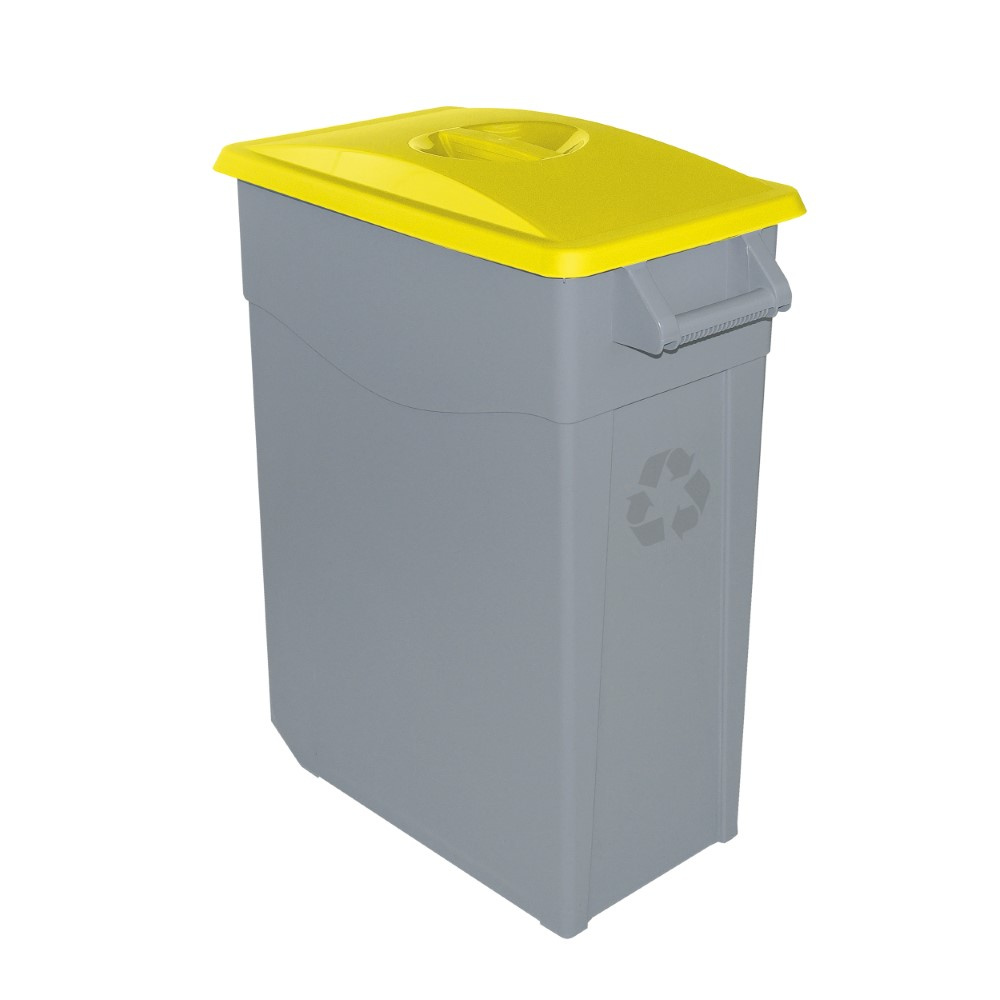 Denox - Contenedor de residuos Zeus cerrado 65 litros. Color Amarillo.