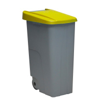 Denox - Contenedor de residuos Reciclo cerrado 85 litros. Color Amarillo.