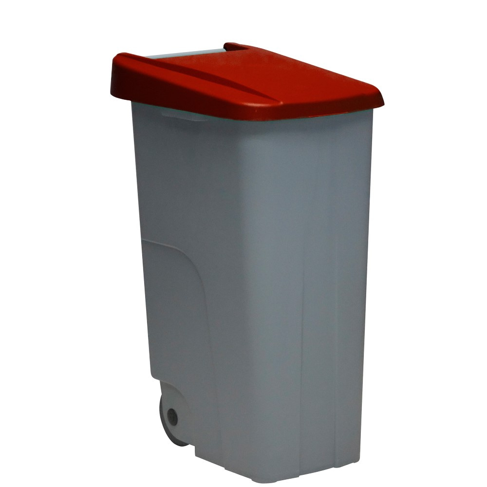 Denox - Contenedor de residuos Reciclo cerrado 85 litros. Color Rojo.