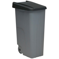 Denox - Contenedor de residuos Reciclo cerrado 110 litros. Color Negro.