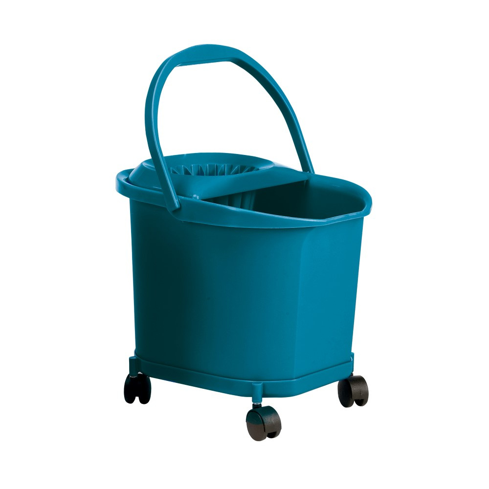 Denox - Cubo fregasuelos SELECTA 16 litros con ruedas Azul | DENOX