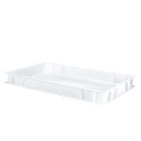 Denox - Caja profesional apilable rectangular para masa / pizza | 12 litros | 600 x 400 x 64| Blanco | DENOX