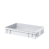 Denox - Caja de plástico Norma Europa 600 x 400 x 120 mm | Caja industrial NE 6412 Blanco | DENOX