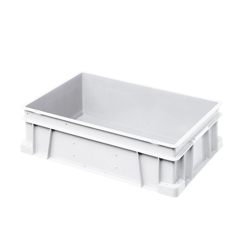 Denox - Caja de plástico Norma Europa 600 x 400 x 230 mm | Caja industrial NE 6423 Blanco | DENOX