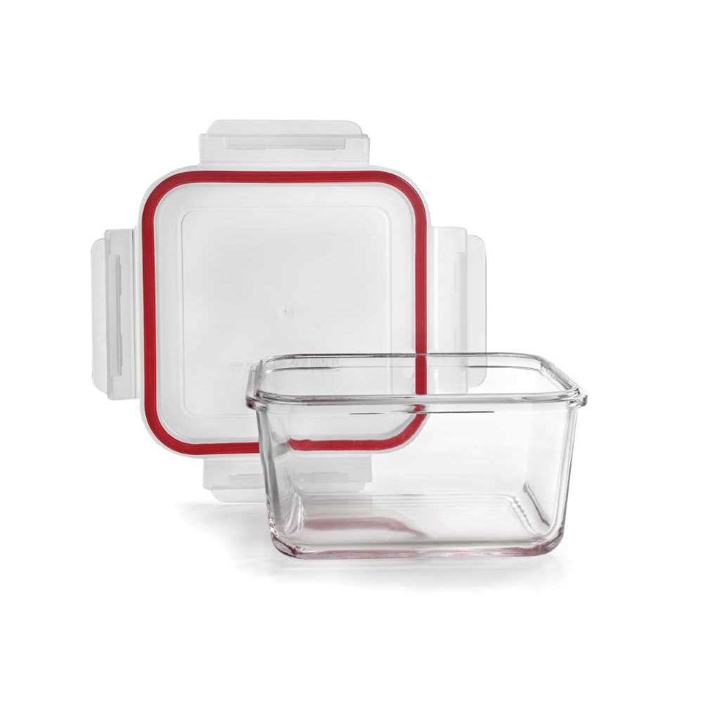 Ibili - contenedor de vidrio cuadrado 450 ml 4 uds